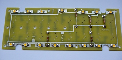 Le pcb du panel, avec ses led cms