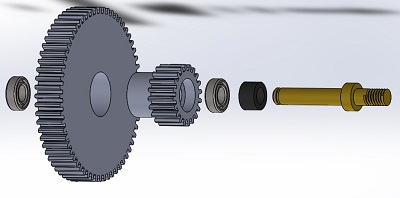 Eclaté SW de l'axe secondaire du trim du throttlr